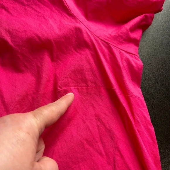 Woman Within Women's 2X (26/28) Pin Tuck Hot Pink Top Cotton Colorful Altered - Picture 12 of 12
